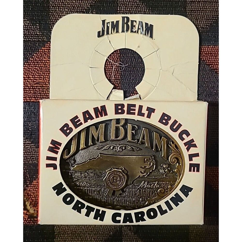Vintage 90s 1996 Jim Bean Belt Buckle Collector Series in Original Packaging USA